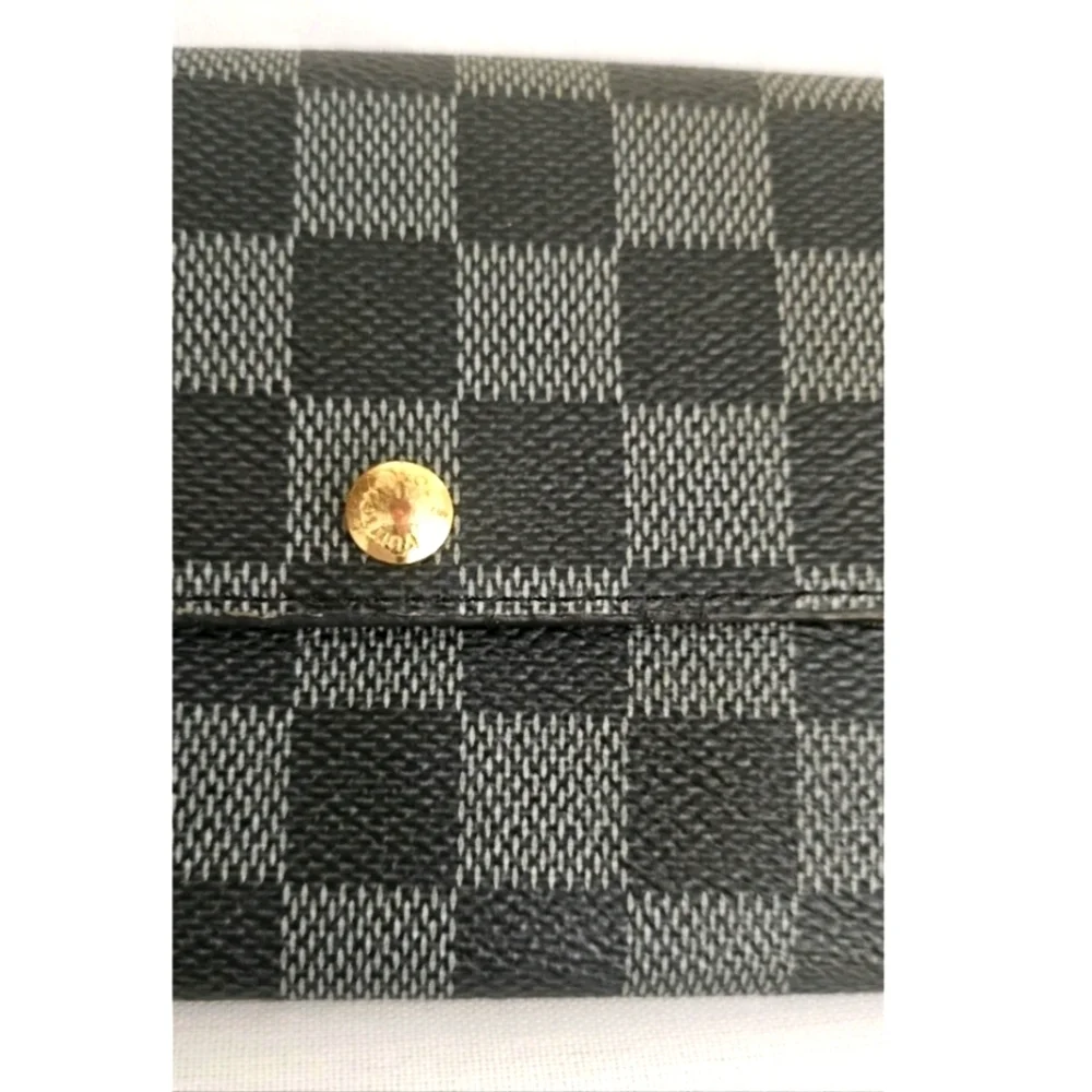 New Vintage LOUIS VUITTON Porte Monnaie Credit Wallet Damier Leather N61725 Grey
